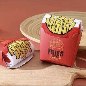 French Fries Socks - Red, Pink, Green Fun Socks 🍟 UNISEX